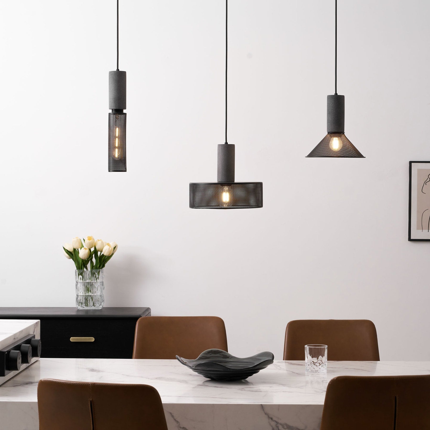 Industrial Concrete Pendant Light With Warm LED Glow — Ashbury Home & Living