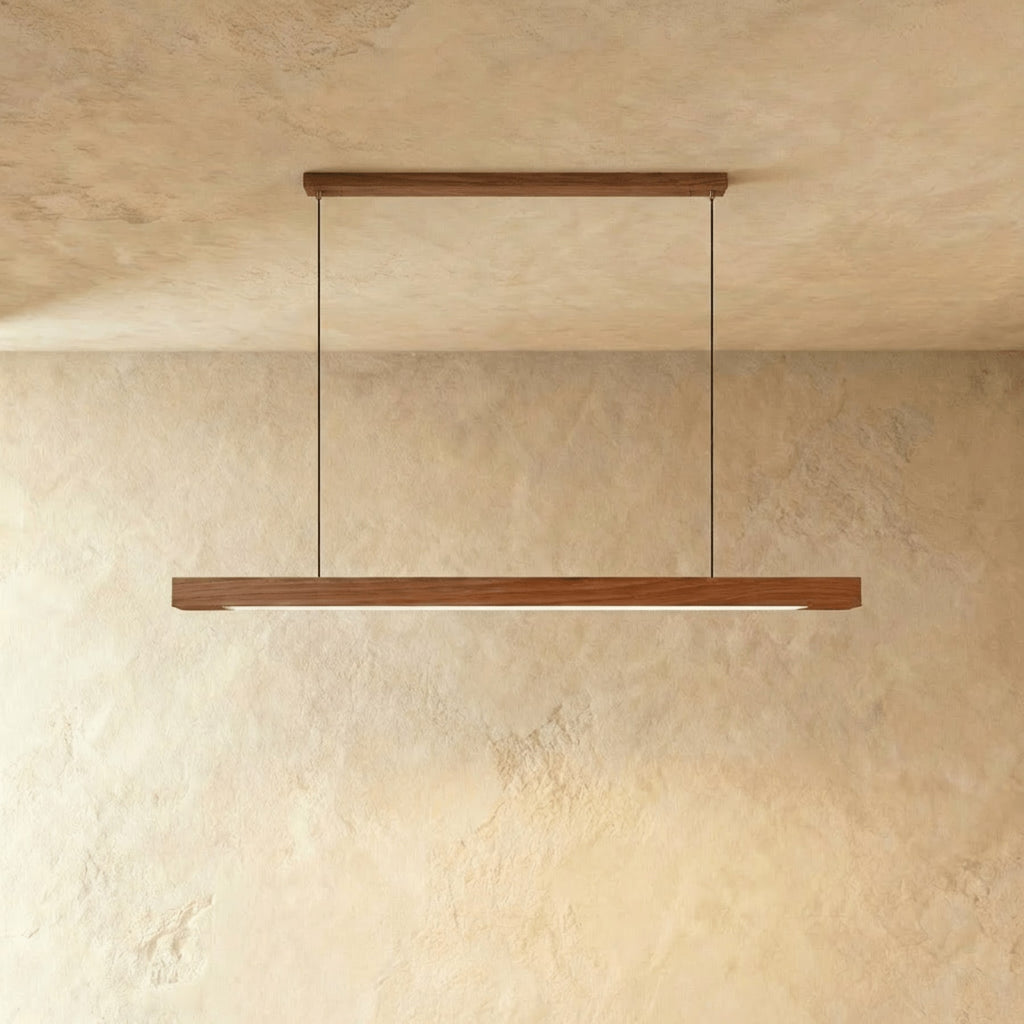 Minimalist Wood Pendant Light With Warm Daylight Glow For Dining Room — Ashbury Home & Living