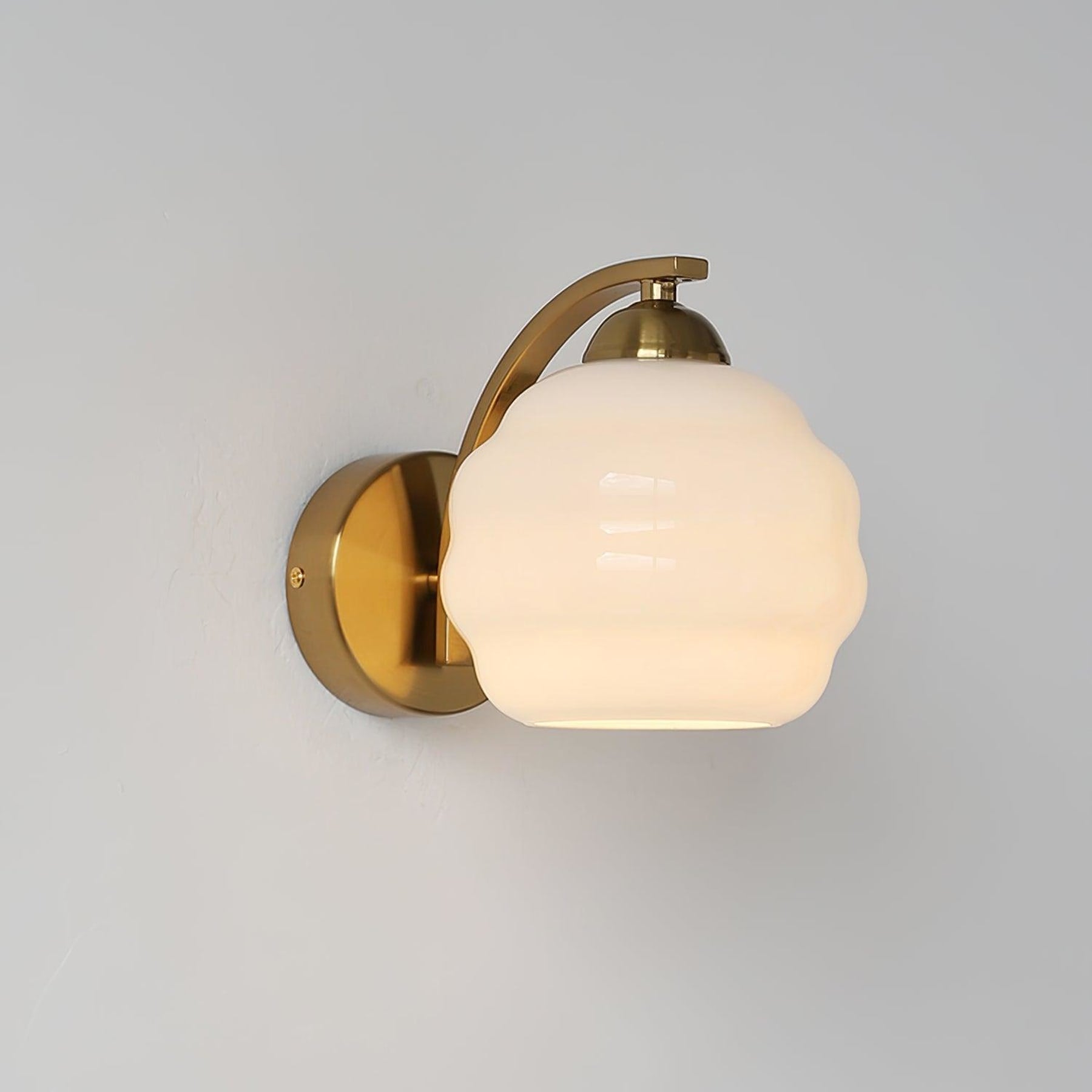 Contemporary Wrought Iron and Glass Wall Light With Warm LED Glow — Ashbury Home & Living