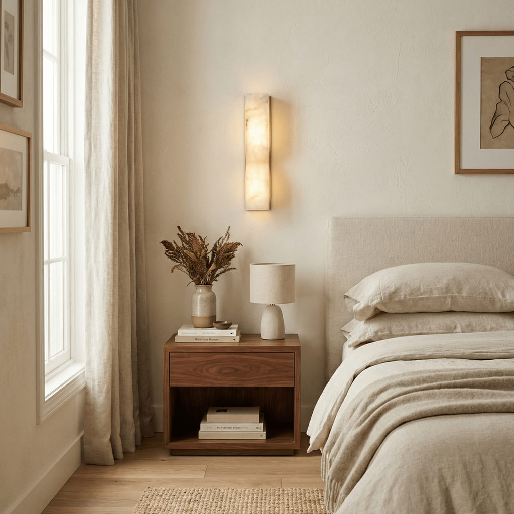 Modern Marble Wall Light With Warm LED Glow for Living Room — Ashbury Home & Living