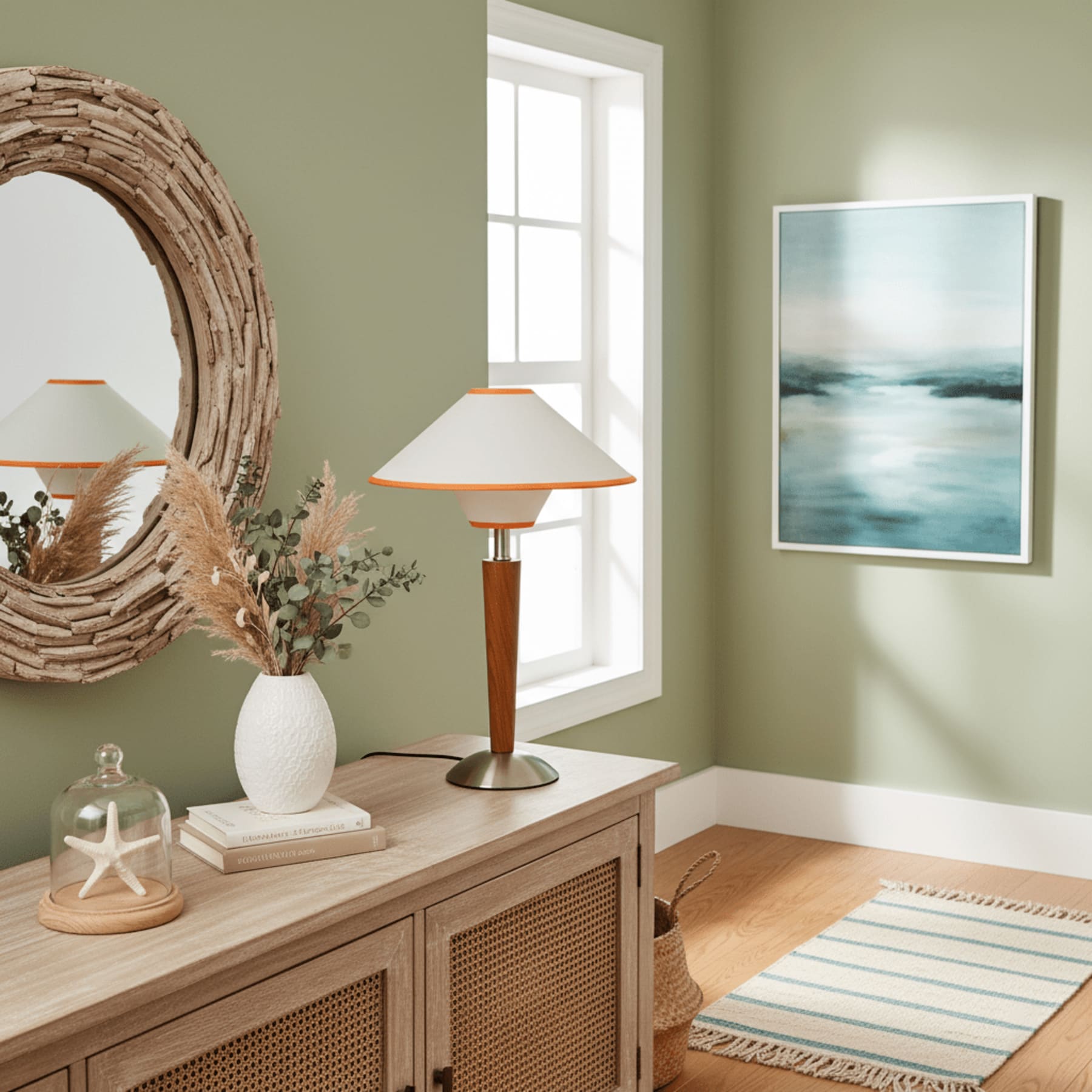Modern Wood Table Lamp With Fabric Shade for Living Room — Ashbury Home & Living