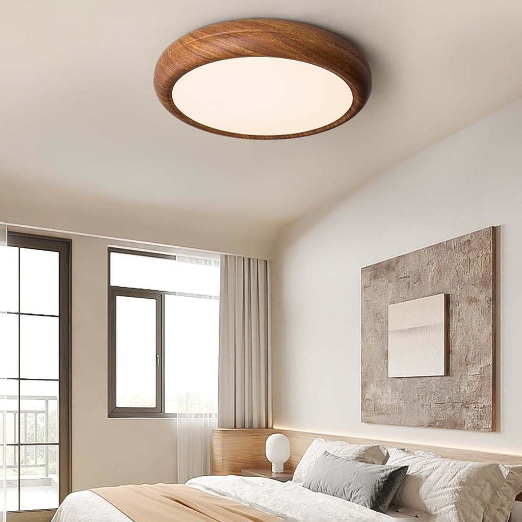 Scandinavian Wood Flush Mount Ceiling Light for Living Room — Ashbury Home & Living