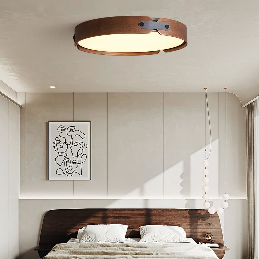 Scandinavian Wood Flush Mount Ceiling Light With Slim Low-Profile Design — Ashbury Home & Living