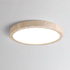 Modern Travertine Flush Mount Ceiling Light With Slim Profile — Ashbury Home & Living