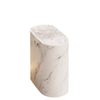 Marble Effect Bathroom Bin with Lid Slim Oval Waste Bin Modern Rubbish Bin Space-Saving Trash Can for Bathroom | Kitchen and Office