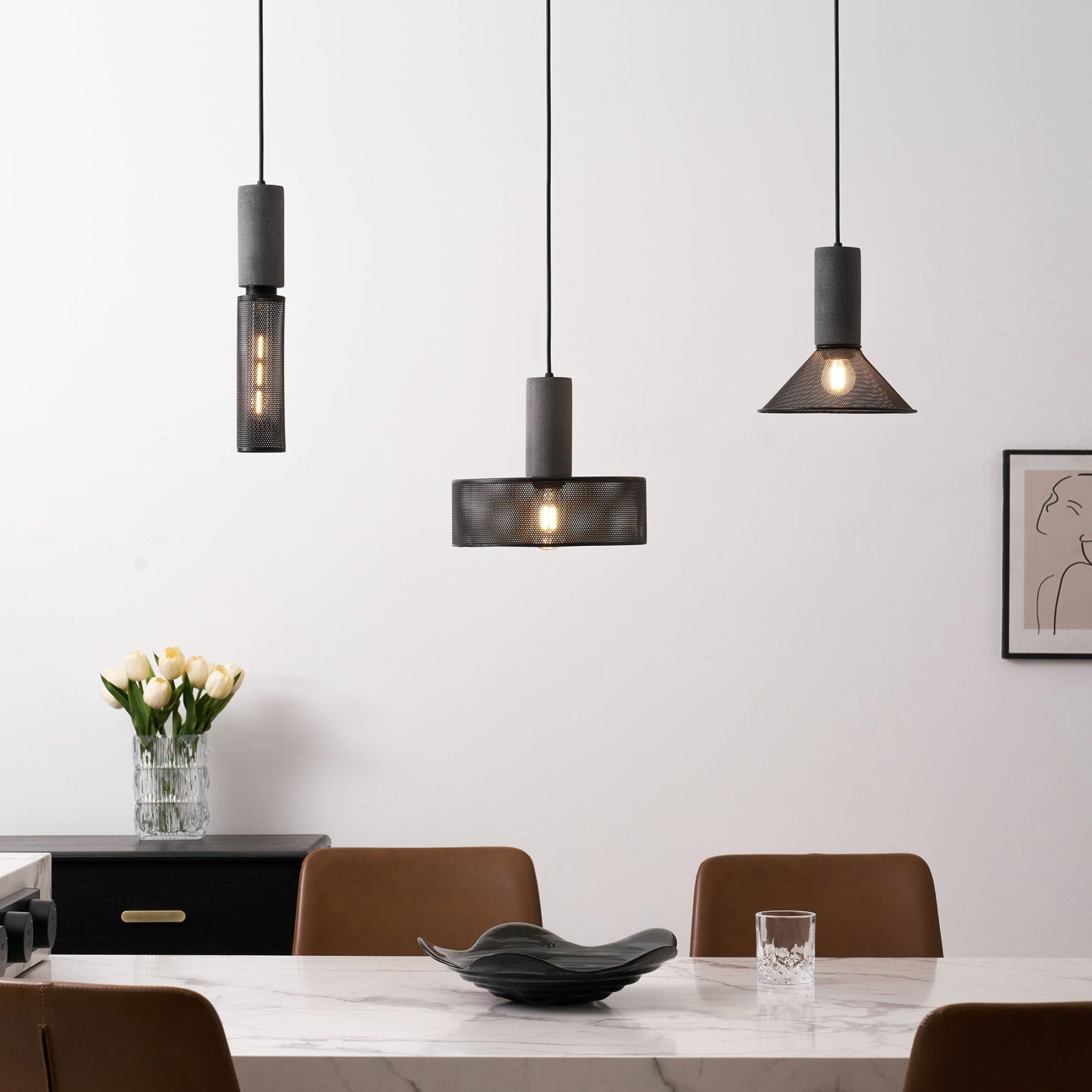 Industrial Concrete Pendant Light With Warm LED Glow — Ashbury Home & Living