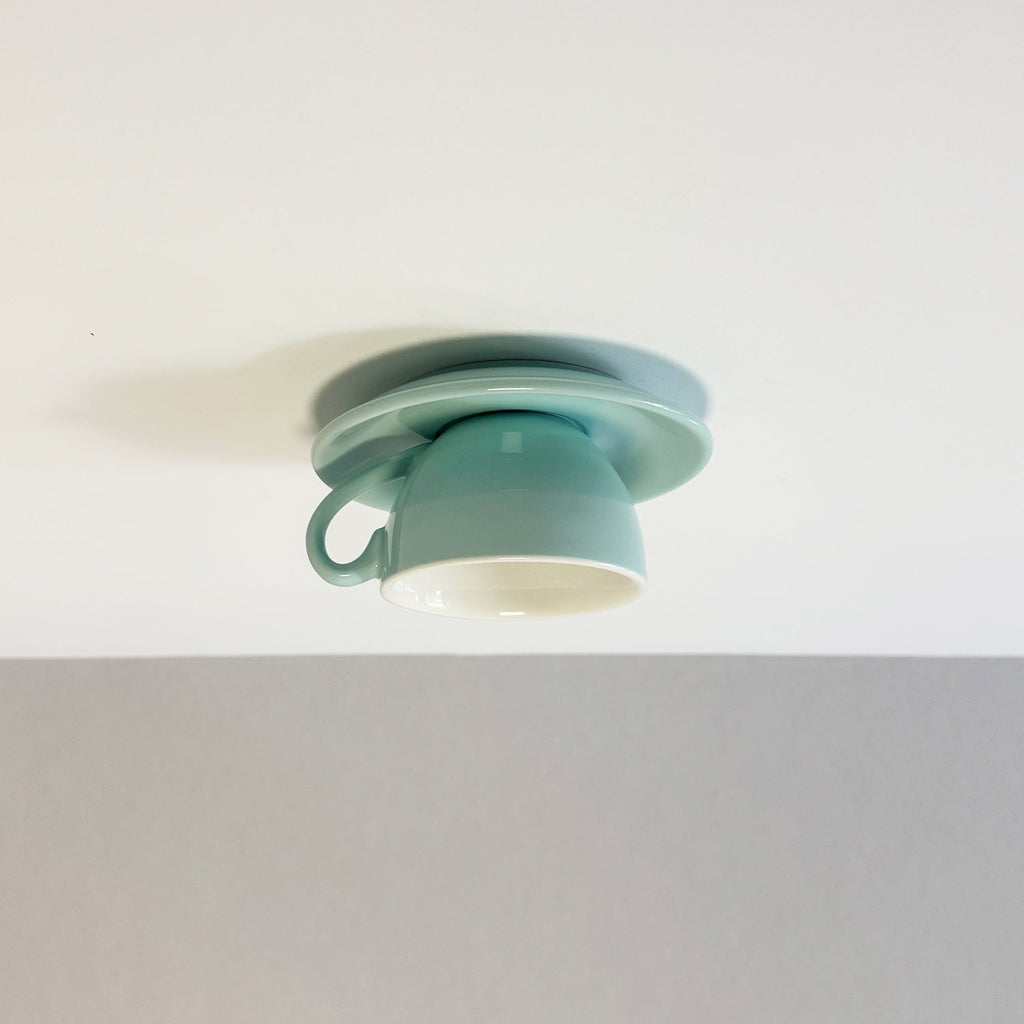 Modern Ceramic Semi-Flush Mount Ceiling Light in Light Blue — Ashbury Home & Living