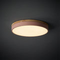 Round Flush LED Ceiling Light with Wood Trim for Living Room