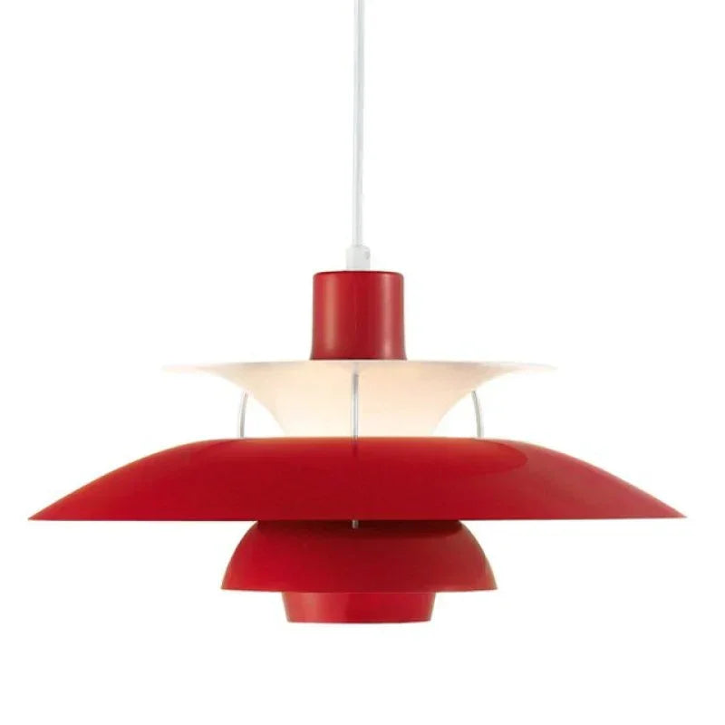 Scandinavian Metal Pendant Light With Adjustable Angle for Dining Room in Pure Red — Ashbury Home & Living