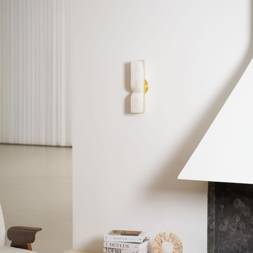 Modern Marble Wall Light With Warm LED Glow for Living Room — Ashbury Home & Living