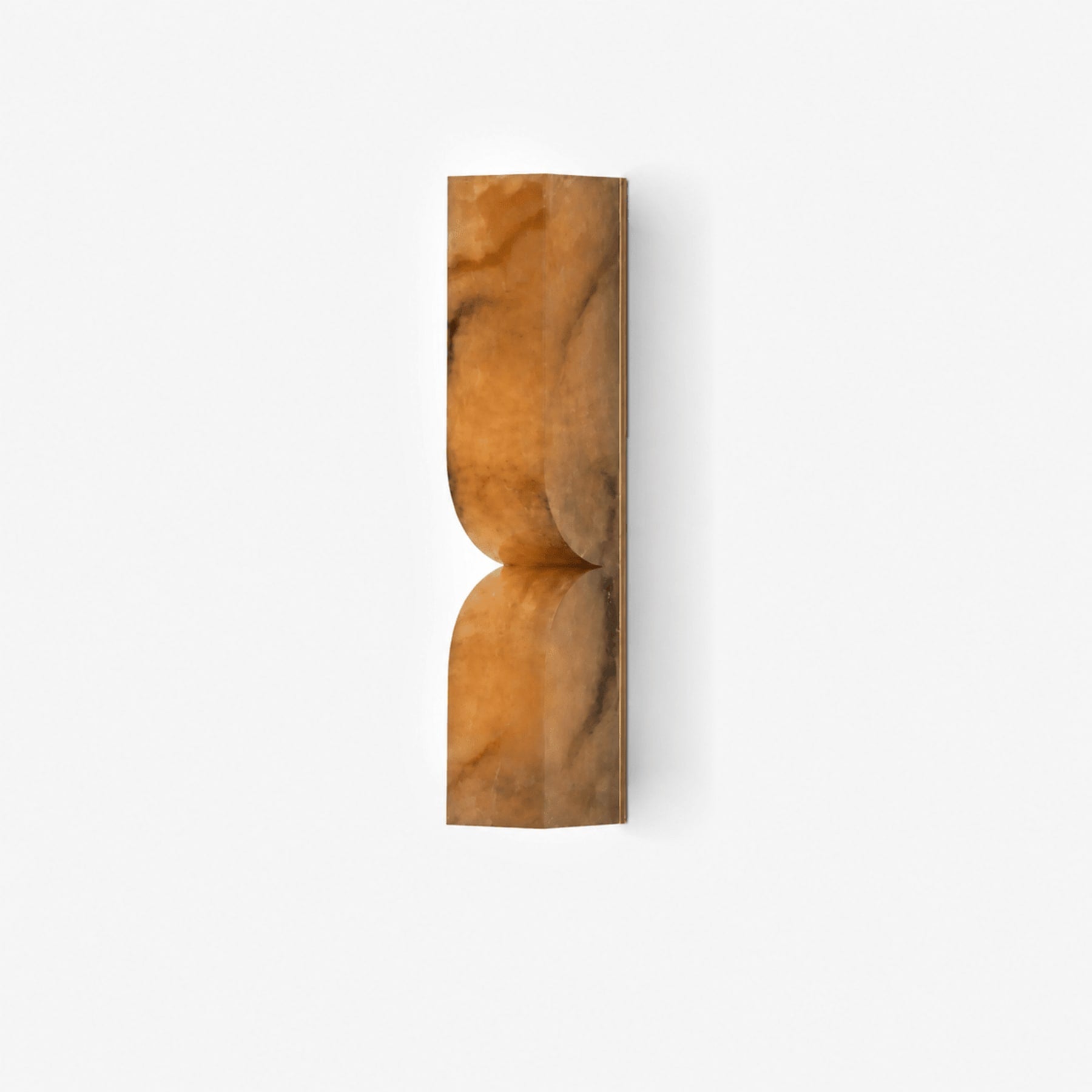 Modern Marble Wall Light With Warm LED Glow for Living Room in Gold & Brown Alabaster — Ashbury Home & Living
