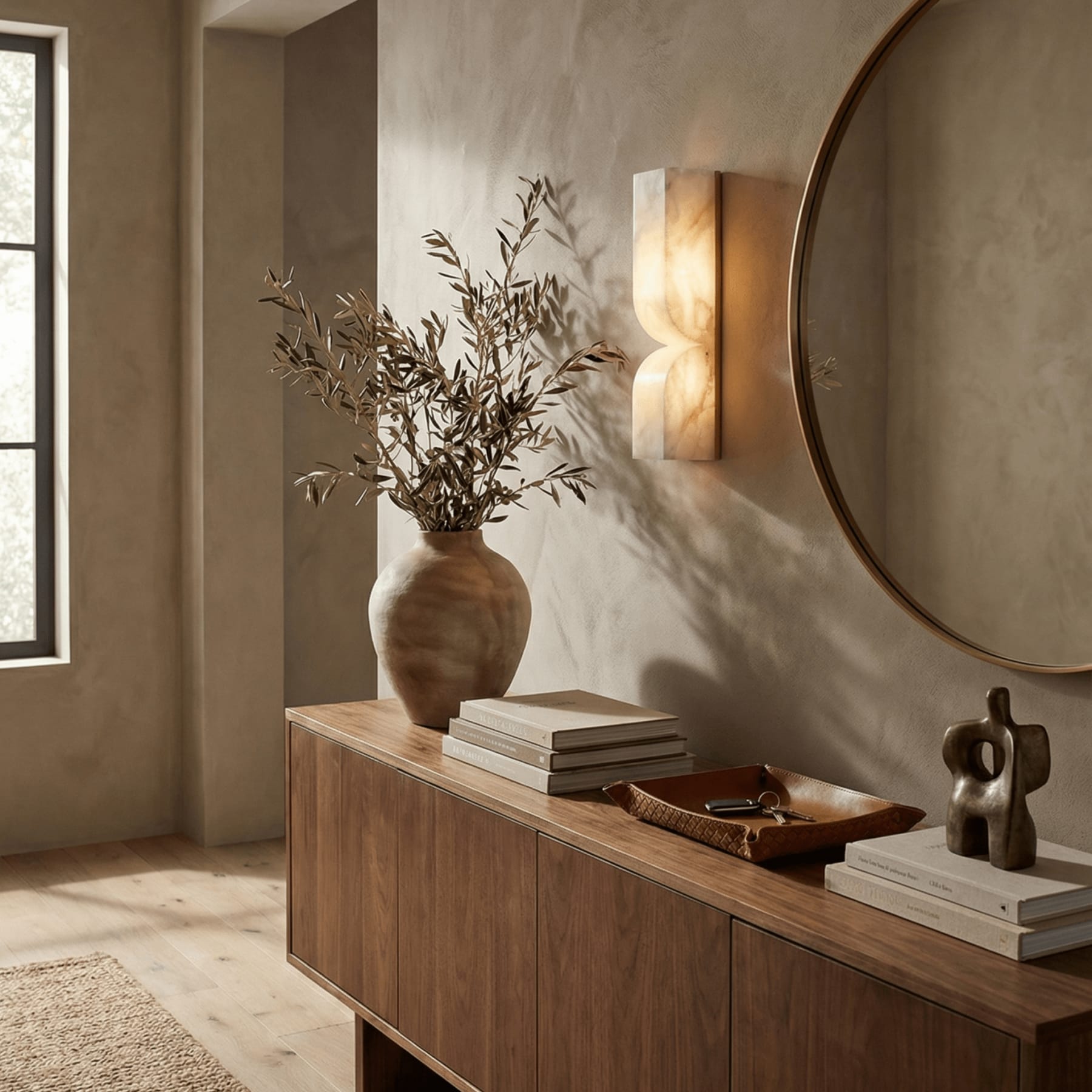 Modern Marble Wall Light With Warm LED Glow for Living Room — Ashbury Home & Living