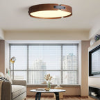 Scandinavian Wood Flush Mount Ceiling Light With Slim Low-Profile Design — Ashbury Home & Living