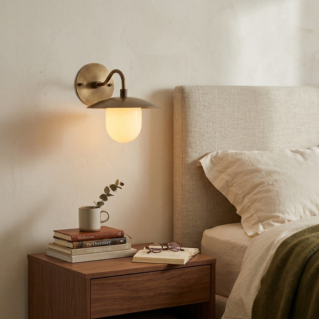 Contemporary Brass Wall Light for Living Room and Bedroom — Ashbury Home & Living