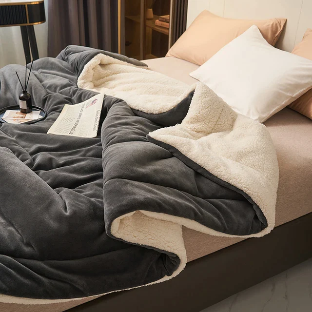 Sherpa Fleece Blanket Thick Warm Flannel Bed Blanket Double Sided Plush Throw Machine Washable Winter Blanket for Bedroom | Sofa