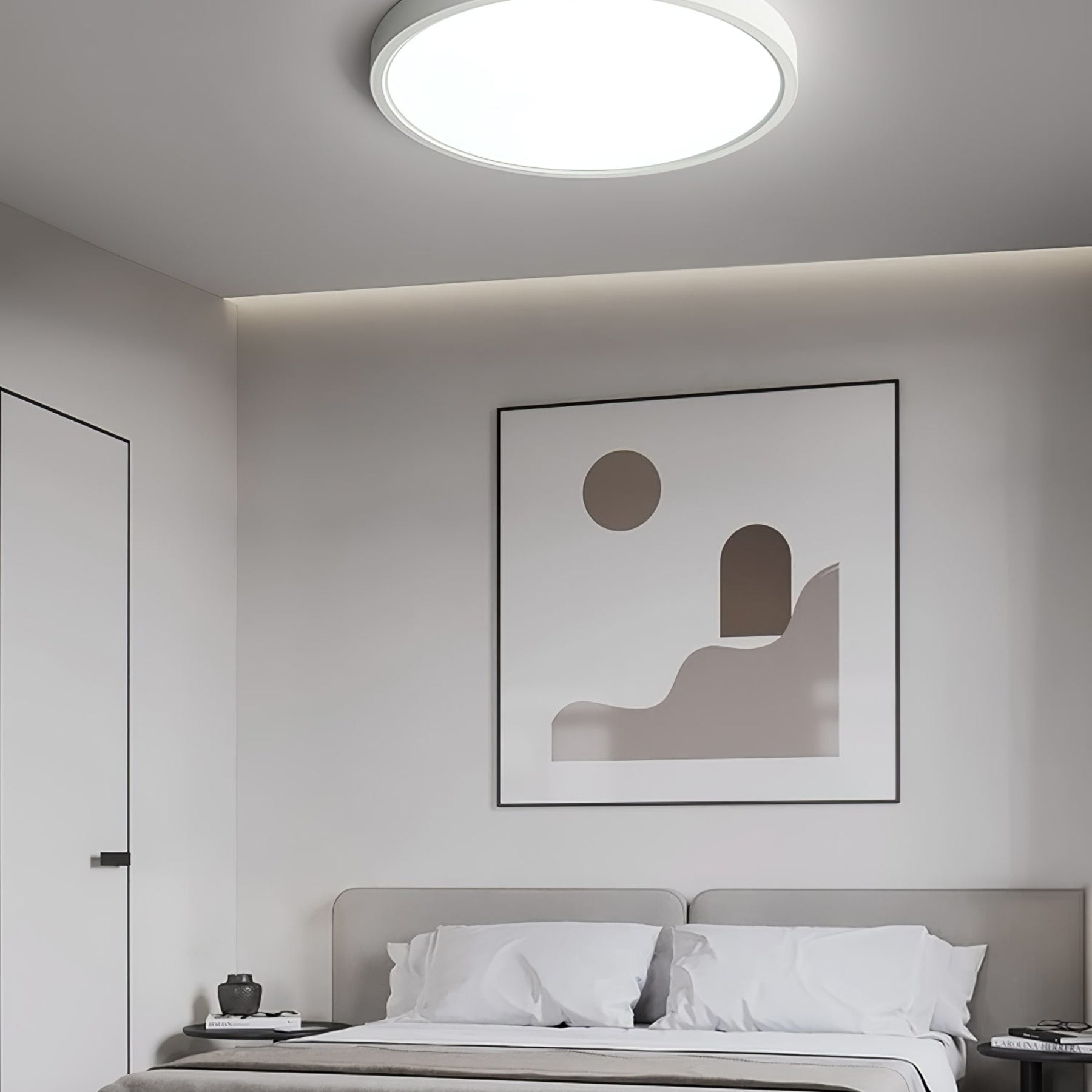 Minimalist Iron Flush Mount Ceiling Light With Slim Low-Profile Design — Ashbury Home & Living