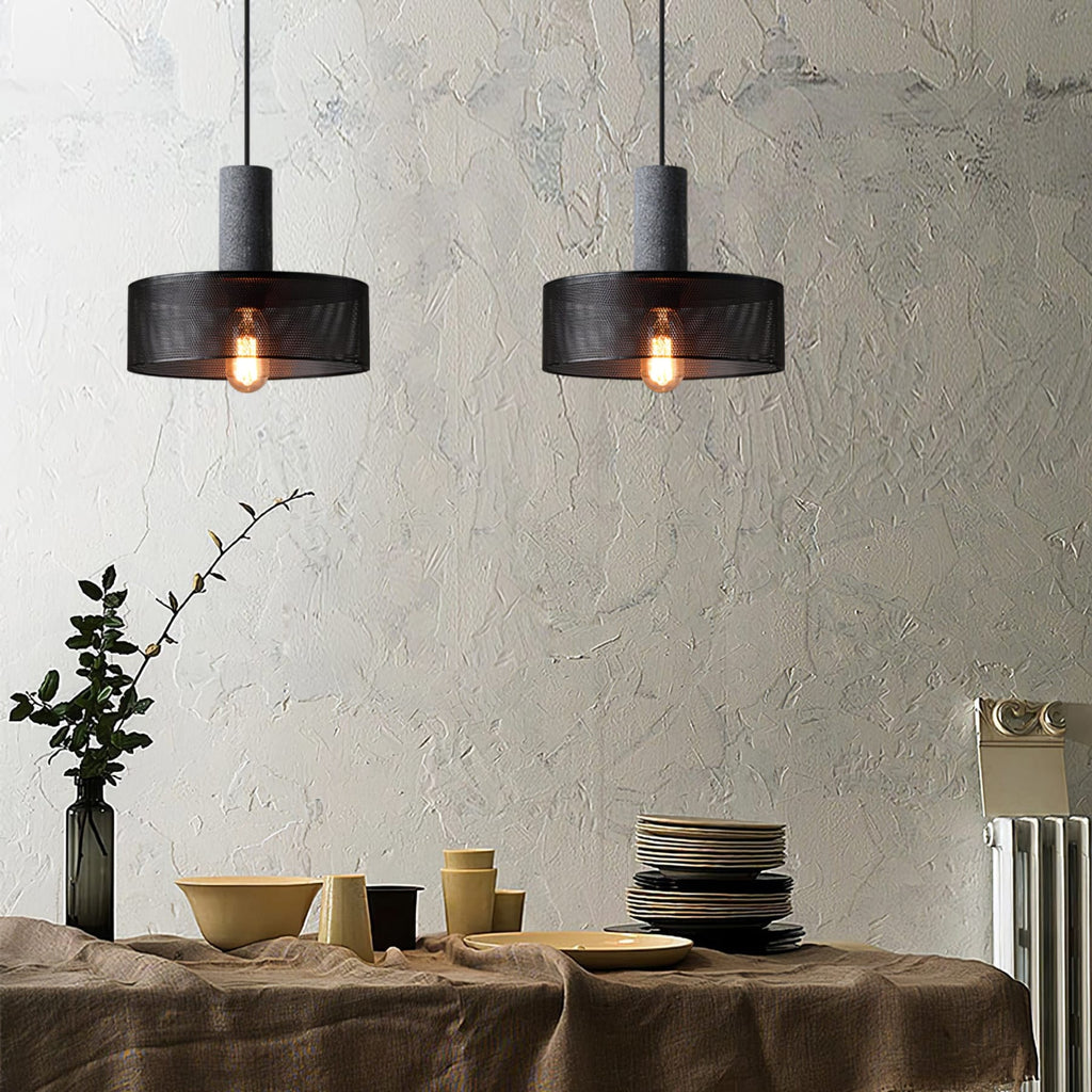 Industrial Concrete Pendant Light With Warm LED Glow — Ashbury Home & Living