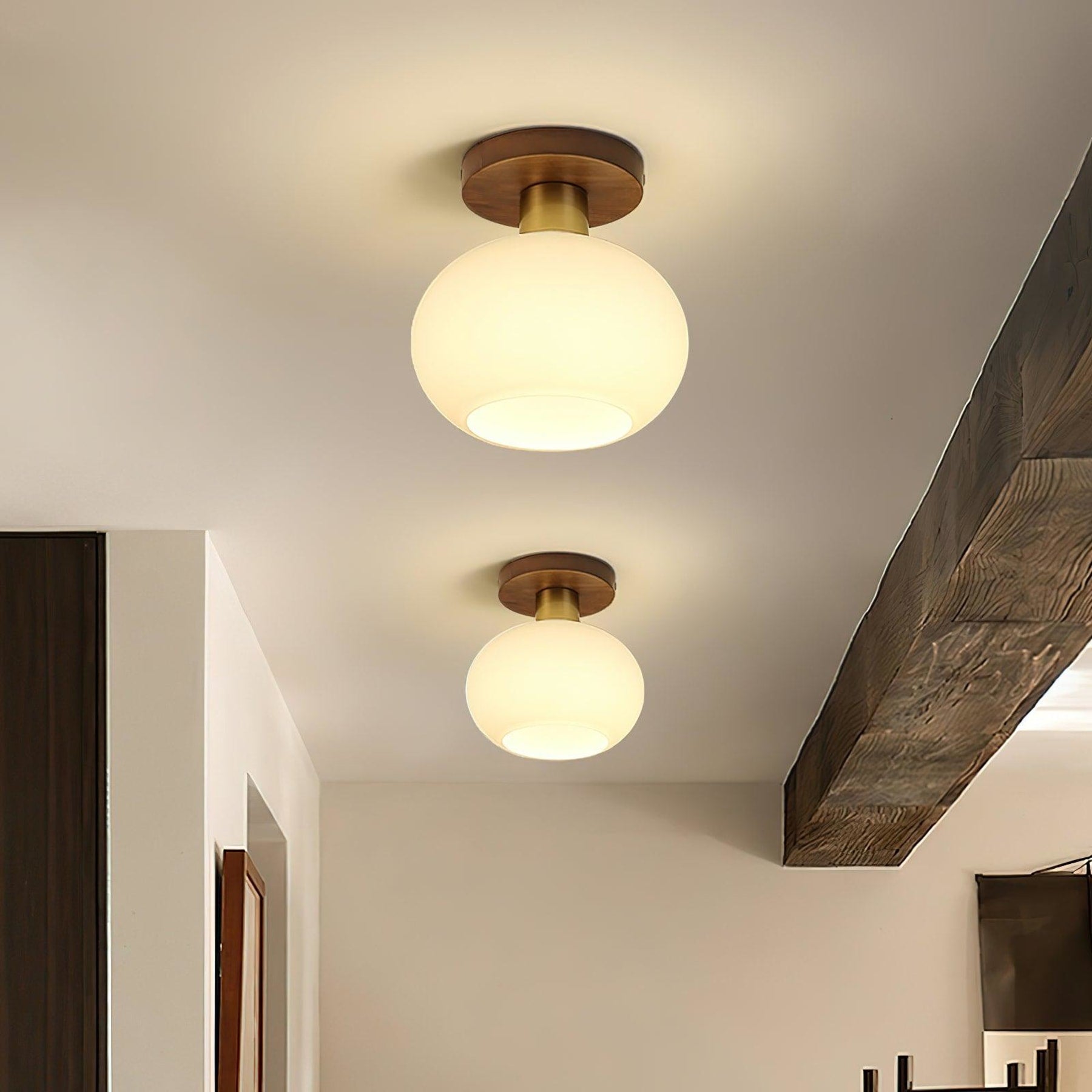 Modern Solid Wood Semi-Flush Ceiling Light for Living Room — Ashbury Home & Living
