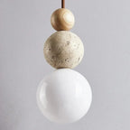 Minimalist Travertine and Wood Pendant Light for Dining Rooms — Ashbury Home & Living