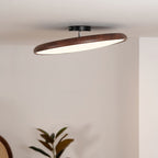 Scandinavian Wood-Effect Flush Mount Ceiling Light With Tri-Colour Glow — Ashbury Home & Living