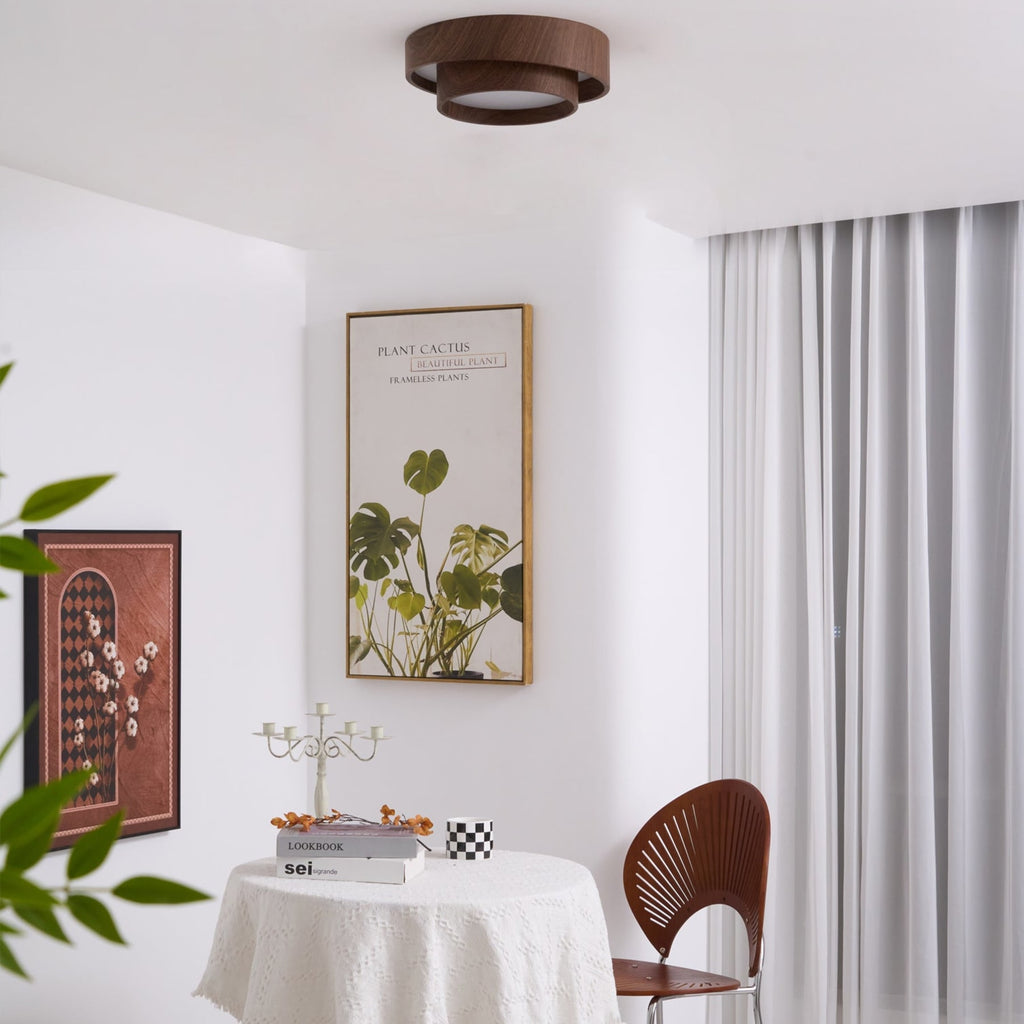 Scandinavian Wood Flush Mount Ceiling Light for Living Room — Ashbury Home & Living