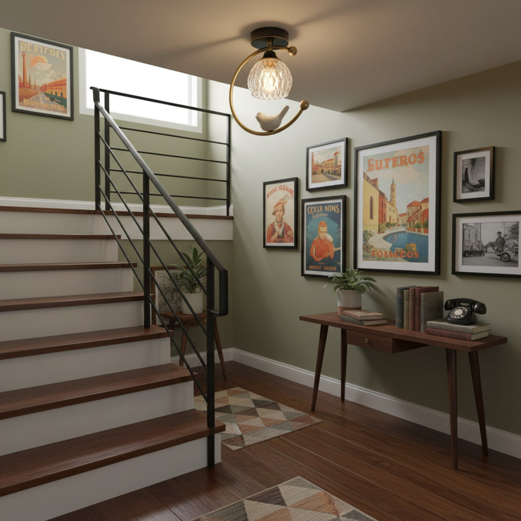 Contemporary Solid Brass Flush Mount Ceiling Light — Ashbury Home & Living