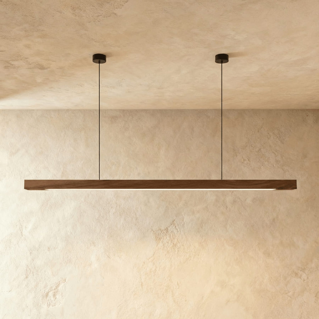 Minimalist Wood Pendant Light With Warm Daylight Glow For Dining Room — Ashbury Home & Living