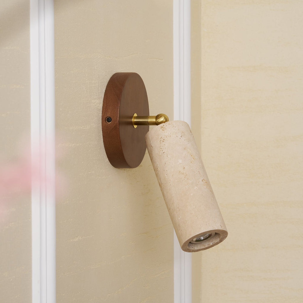 Modern Travertine Wall Light With Warm LED Glow — Ashbury Home & Living