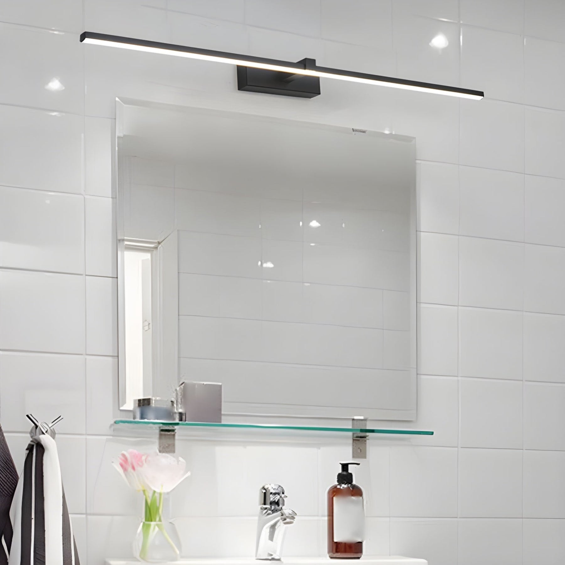 Modern Iron Linear Wall Light With Integrated LED for Hallway — Ashbury Home & Living