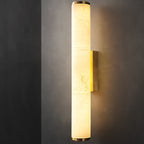 Minimalist Marble Tube Wall Light With Rectangular Backplate