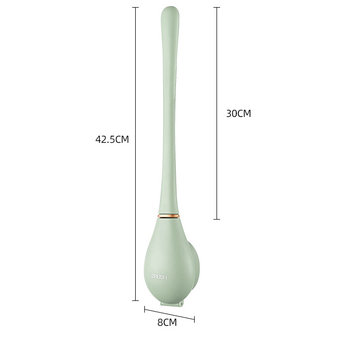 Teardrop Silicone Toilet Brush Set Wall Mounted Drip Holder Flexible Bristle Head Quick Drying Hygienic Loo Brush with Adhesive Hook | Single or Twin