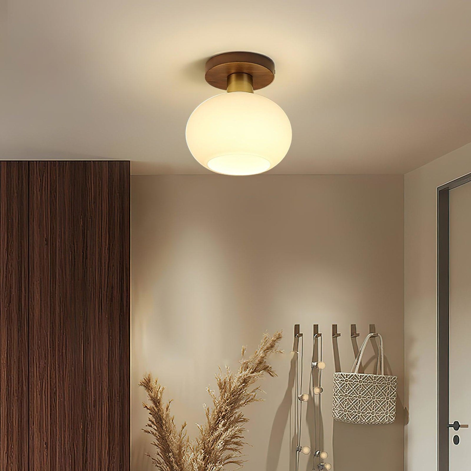 Modern Solid Wood Semi-Flush Ceiling Light for Living Room — Ashbury Home & Living