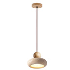 Modern Wood And Concrete Pendant Light With Warm LED Glow in Wood — Ashbury Home & Living