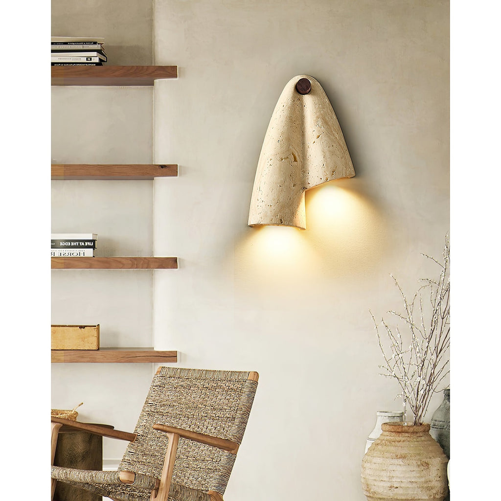 Modern Travertine Wall Light With Warm LED Glow — Ashbury Home & Living