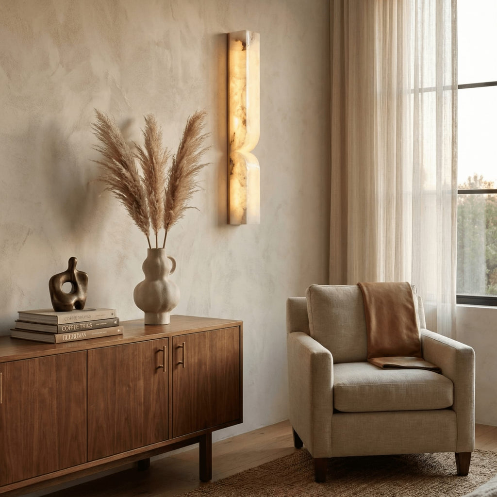 Modern Marble Wall Light With Warm LED Glow for Living Room — Ashbury Home & Living