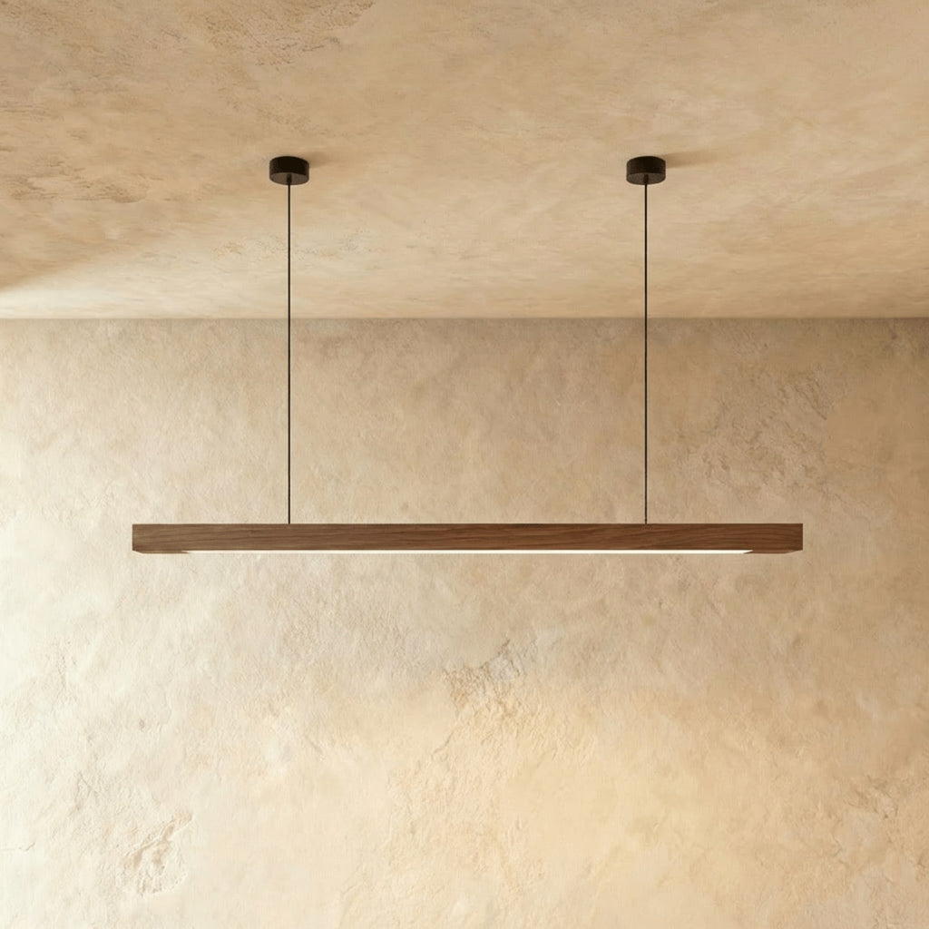 Minimalist Wood Pendant Light With Warm Daylight Glow For Dining Room — Ashbury Home & Living