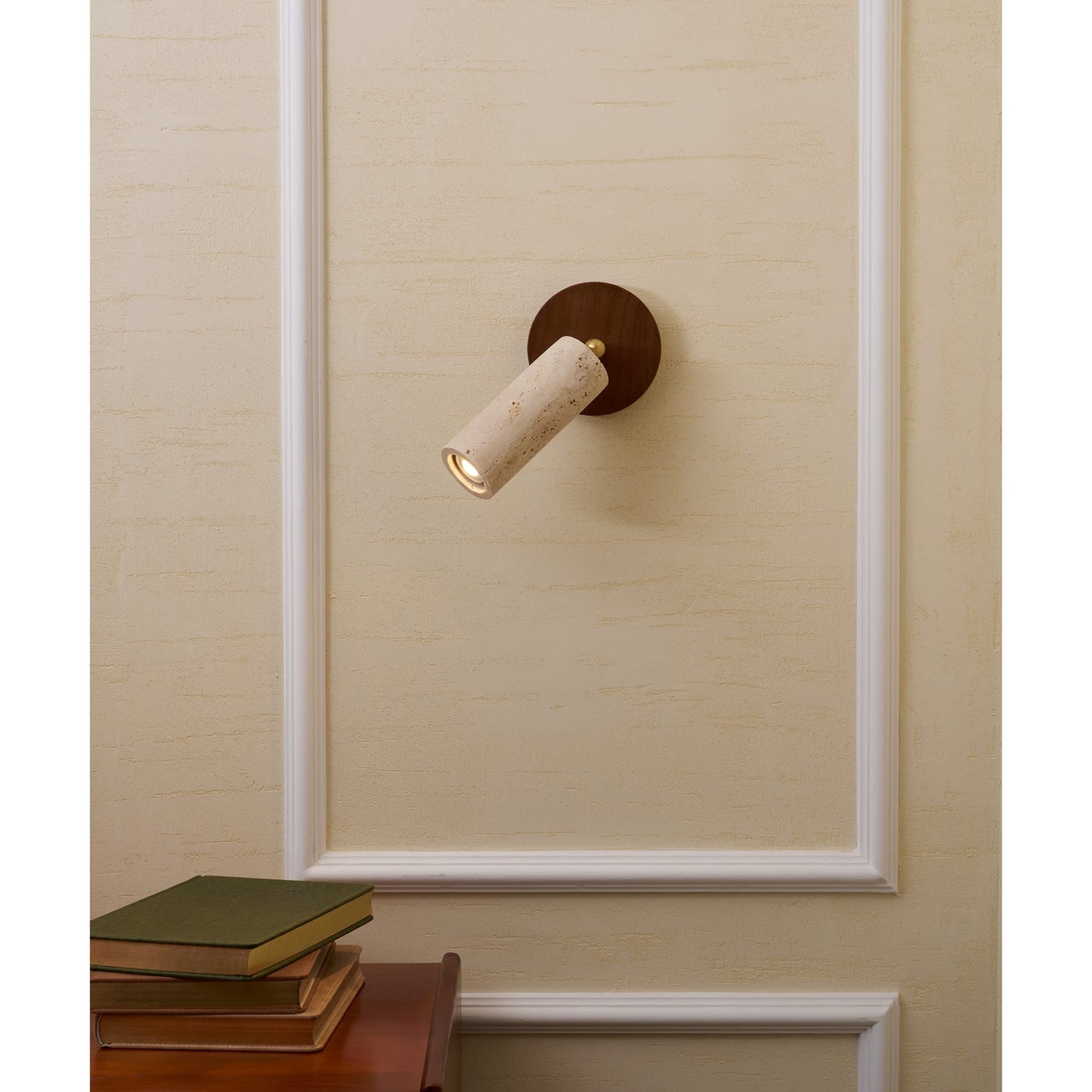 Modern Travertine Wall Light With Warm LED Glow — Ashbury Home & Living