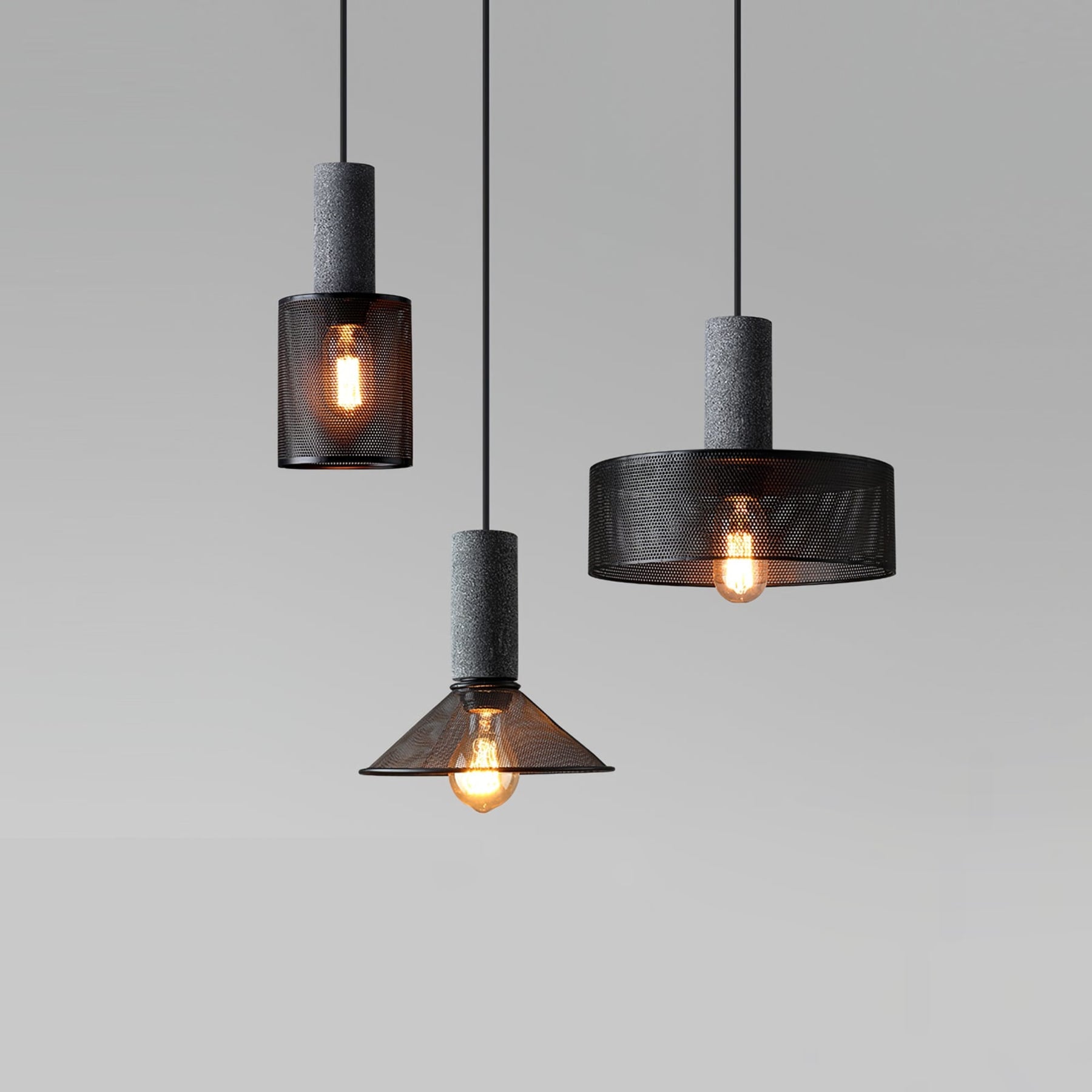 Industrial Concrete Pendant Light With Warm LED Glow — Ashbury Home & Living