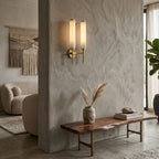 Modern Metal and Faux Alabaster Wall Light for Living Room — Ashbury Home & Living