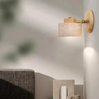 Modern Travertine and Wood Wall Light for Living Room and Bedroom — Ashbury Home & Living