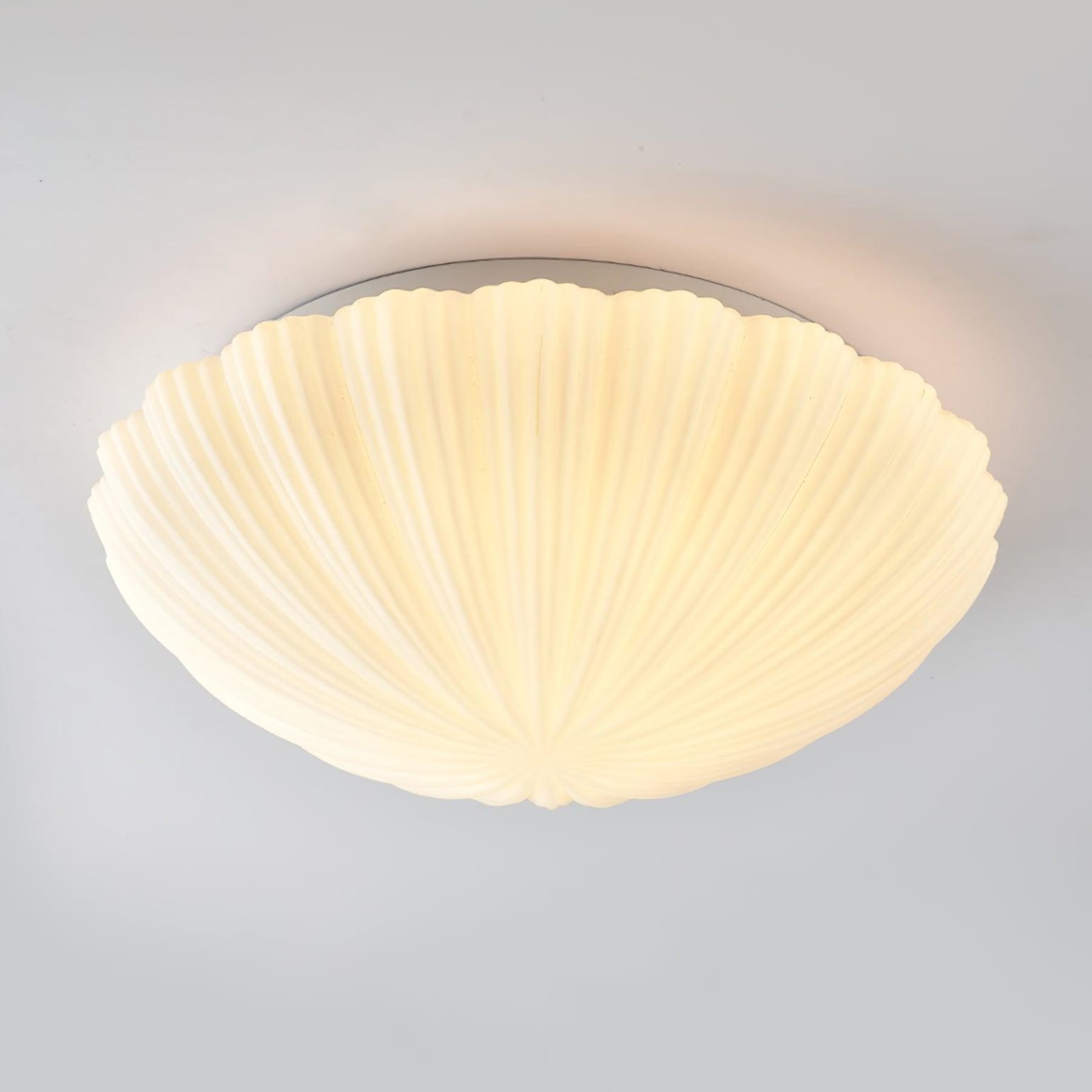 Modern Glass Flush Mount Ceiling Light in White — Ashbury Home & Living