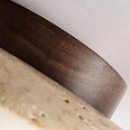 Modern Travertine and Wood Semi-Flush Ceiling Light With Warm LED Glow — Ashbury Home & Living