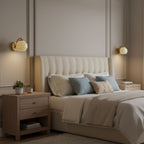 Contemporary Wrought Iron and Glass Wall Light With Warm LED Glow — Ashbury Home & Living