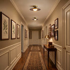 Modern Wood-Effect Round Flush Mount Ceiling Light With Integrated LED — Ashbury Home & Living