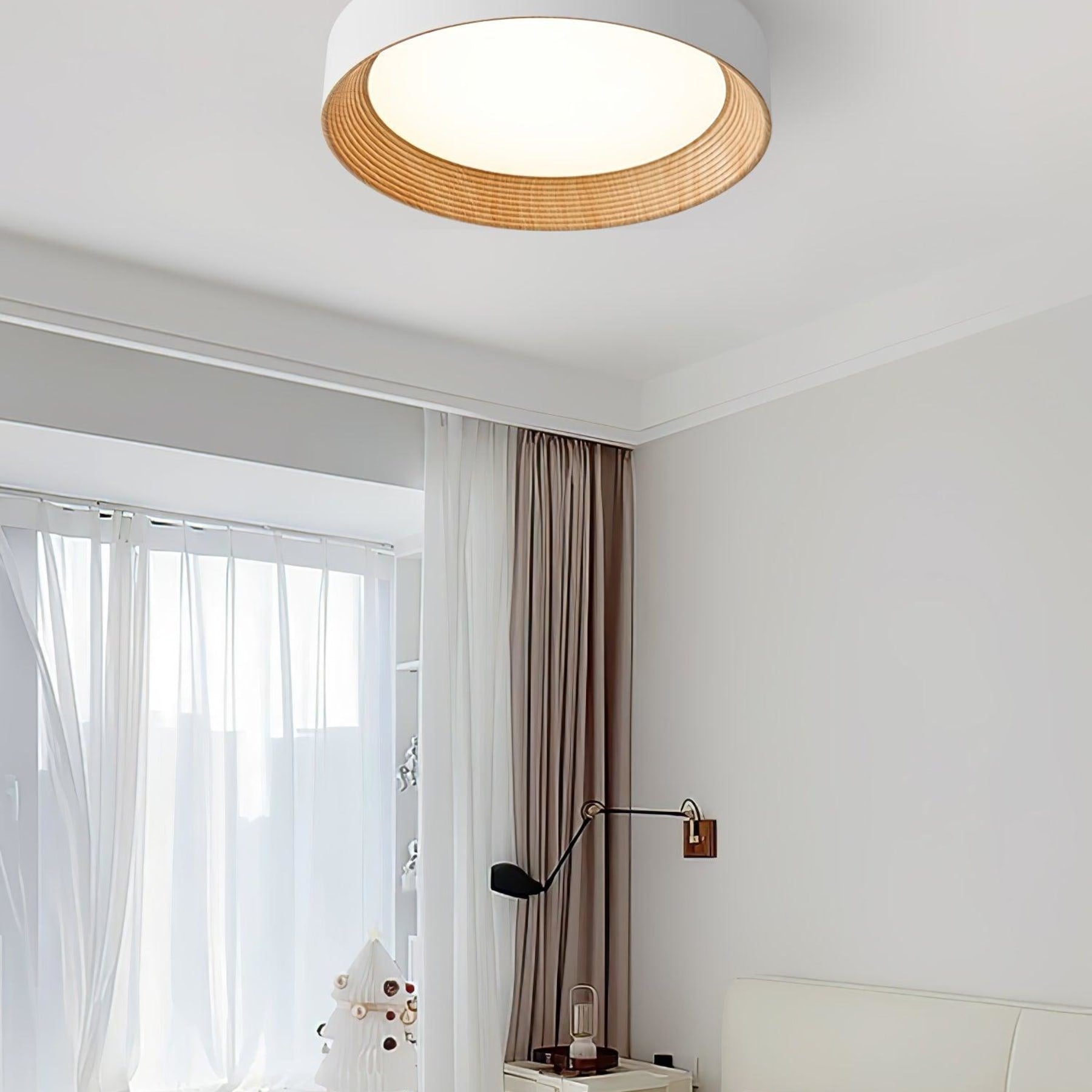 Scandinavian Wood Flush Mount Ceiling Light for Living Room — Ashbury Home & Living