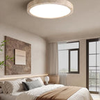 Modern Travertine Flush Mount Ceiling Light With Slim Profile — Ashbury Home & Living