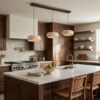 Modern Travertine Stone Pendant Light With Dimmable Remote Control — Ashbury Home & Living