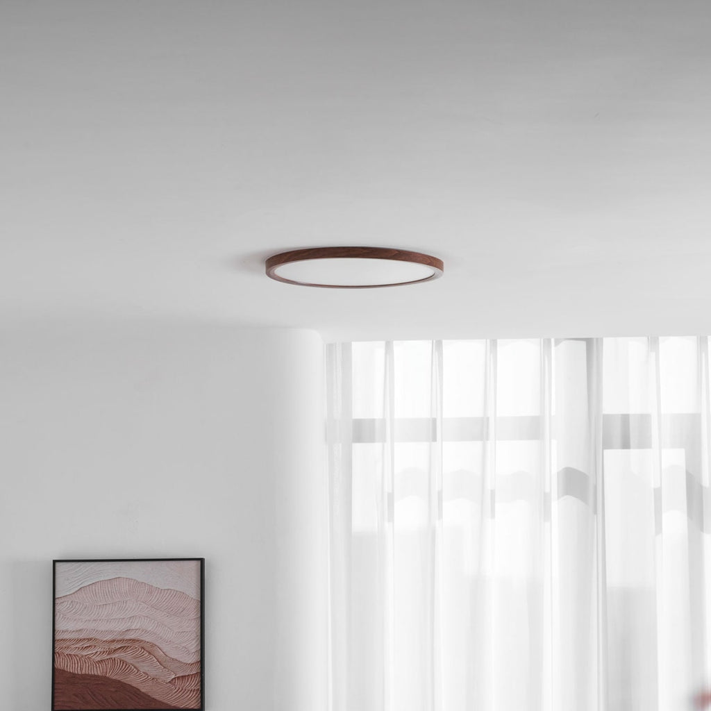 Minimalist Wood Flush Mount Ceiling Light With Slim Profile — Ashbury Home & Living