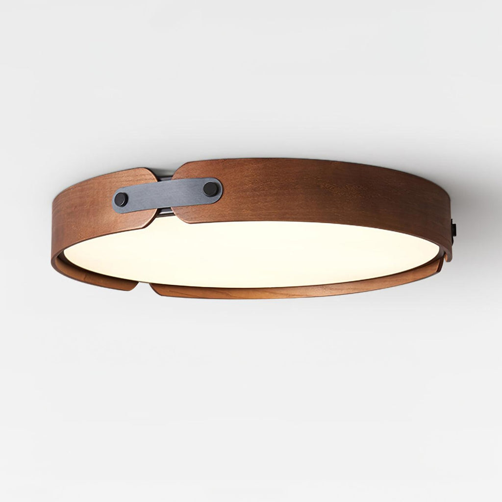 Scandinavian Wood Flush Mount Ceiling Light With Slim Low-Profile Design — Ashbury Home & Living