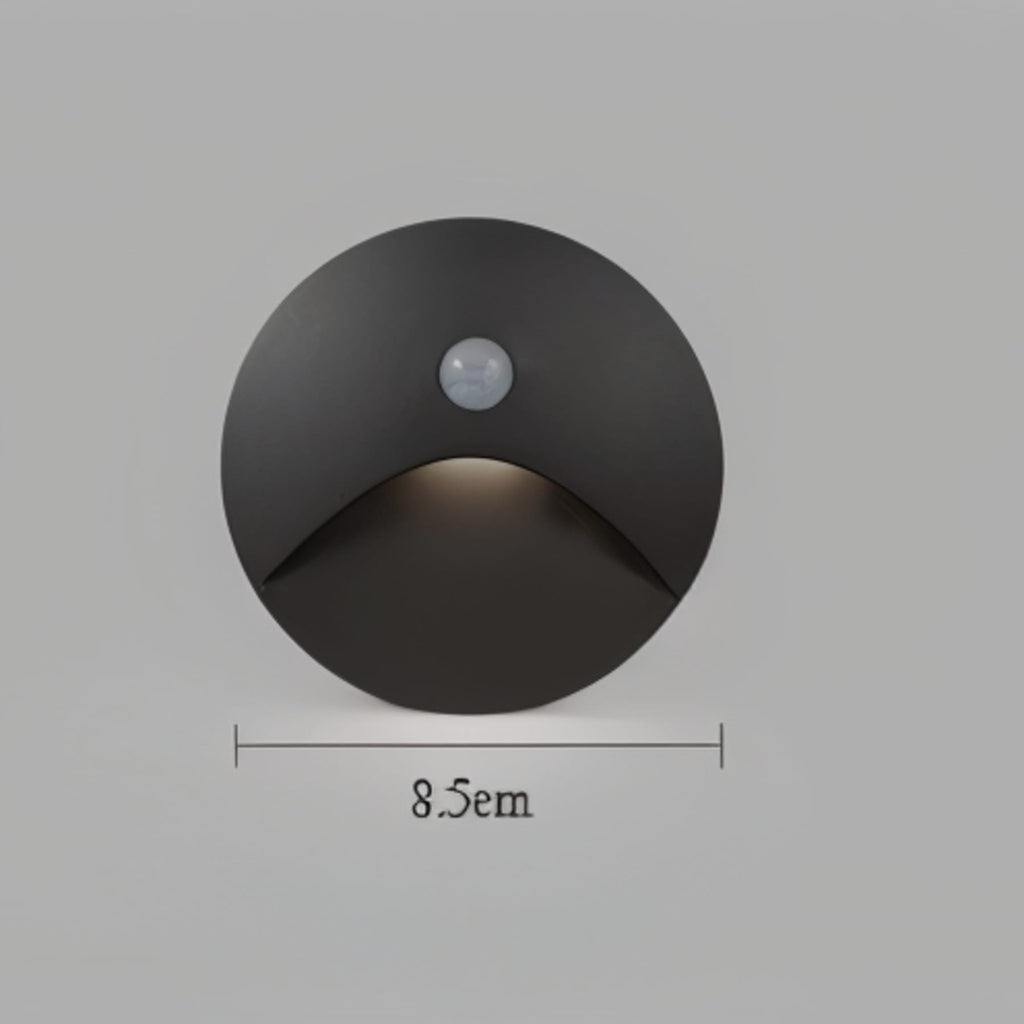 Contemporary Matte Metal Wall Light With Motion Sensor Option for Hallways in Black — Ashbury Home & Living
